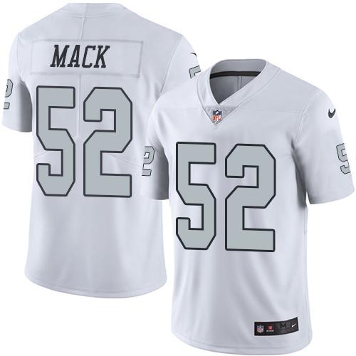 Men's Oakland Raiders #52 Khalil Mack Nike White Color Rush limited Jersey