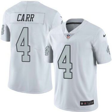 Men's Oakland Raiders #4 Derek Carr Nike White Color Rush Limited Jersey