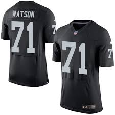 Men's oakland raiders #71 Menelik Watson Black team color Elite jerseys