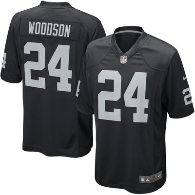 Mens Oakland Raiders Charles Woodson Nike Black Game Jersey