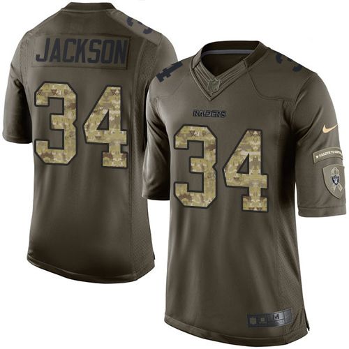 Nike Raiders #34 Bo Jackson Green Men's Stitched NFL Limited