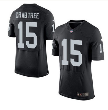 Nike Oakland Raiders #15 Michael Crabtree Black Team Color Men's Stitched NFL New Elite Jersey