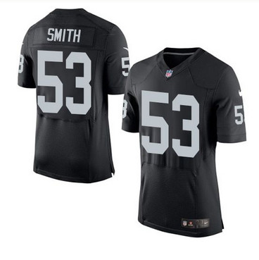 Nike Oakland Raiders #53 Malcolm Smith Black Team Color Men's Stitched NFL New Elite Jersey