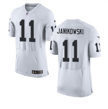 Nike Oakland Raiders #11 Sebastian Janikowski White Men's Stitched NFL New Elite Jersey