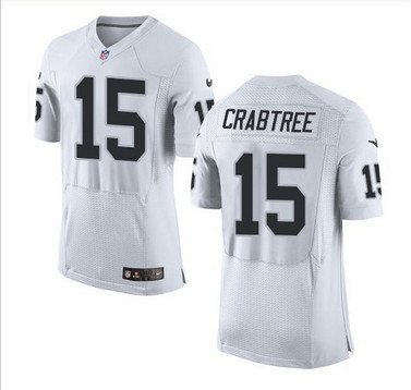 Nike Oakland Raiders #15 Michael Crabtree White Men's Stitched NFL New Elite Jersey