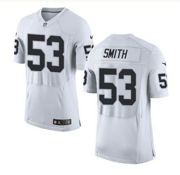 Nike Oakland Raiders #53 Malcolm Smith White Men's Stitched NFL New Elite Jersey