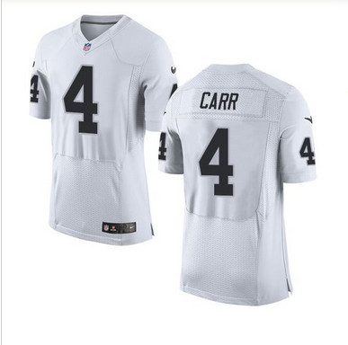 Nike Oakland Raiders #4 Derek Carr White Men's Stitched NFL New Elite Jersey