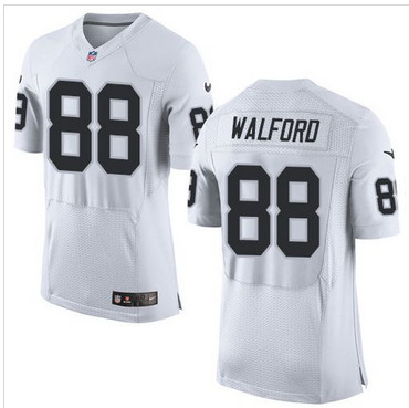 Nike Oakland Raiders #88 Clive Walford White Men's Stitched NFL New Elite Jersey