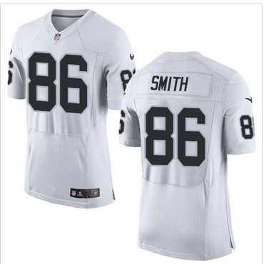 Nike Oakland Raiders #86 Lee Smith White Men's Stitched NFL New Elite Jersey