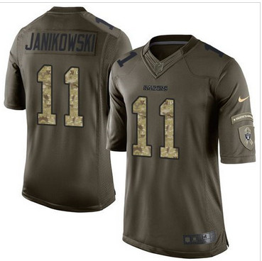 Nike Oakland Raiders #11 Sebastian Janikowski Green Men's Stitched NFL Limited Salute to Service Jersey