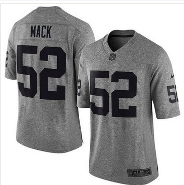 Nike Oakland Raiders #52 Khalil Mack Gray Men's Stitched NFL Limited Gridiron Gray Jersey