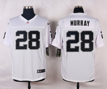 New Oakland Raiders #28 Latavius Murray White Men's Stitched NFL Elite Jersey