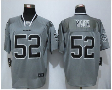 New Nike Okaland Raiders #52 Khalil Mack Lights Out Grey Elite Jerseys