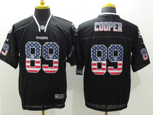 New Okaland Raiders #89 Amari Cooper Black Men's Stitched NFL Elite USA Flag Fashion Jersey