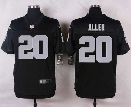 NEW Oakland Raiders #20 Nate Allen Black Team Color Men's Stitched NFL Elite Jersey