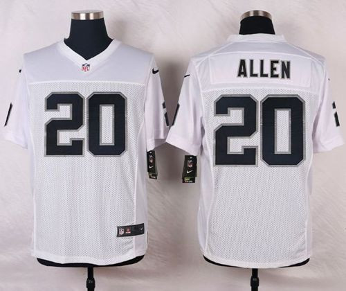 NEW Oakland Raiders #20 Nate Allen White Men's Stitched NFL Elite Jersey