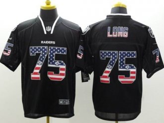 Nike Oakland Raiders #75 Howie Long Black NFL Elite USA Flag Fashion Jersey