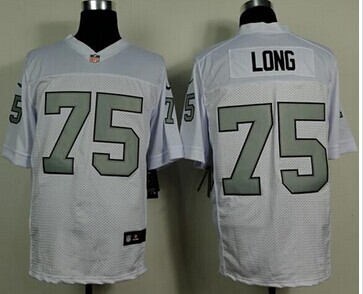 NEW Oakland Raiders #75 Howie Long White Silver No. NFL Elite Jersey