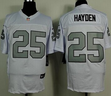 NEW Oakland Raiders #25 D.J. Hayden White Silver No.NFL Elite Jersey