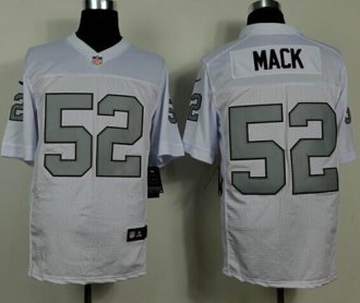 Nike Raiders #52 Khalil Mack White Silver No. Men's Stitched NFL Elite Jersey