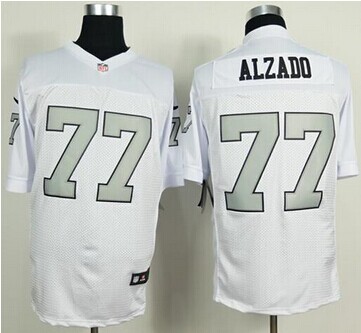 Nike Oakland Raiders #77 Lyle Alzado White Silver No.NFL Elite Jersey