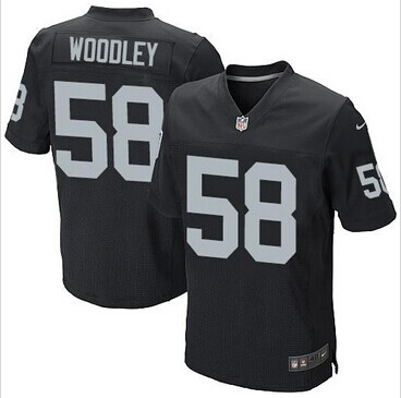 New Oakland Raiders #58 LaMarr Woodley Black Team Color NFL Elite Jersey