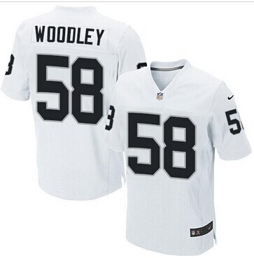 New Oakland Raiders #58 LaMarr Woodley White NFL Elite Jersey