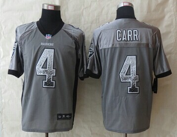 2014 New Okaland Raiders #4 Derek Carr Drift Fashion Grey Elite Jersey