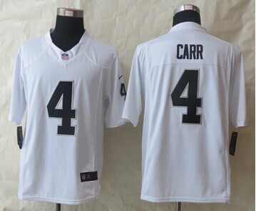 New Oakland Raiders 4 Carr White Limited Jerseys