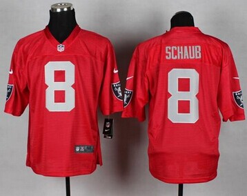 New Oakland Raiders #8 Matt Schaub Red NFL Elite QB Practice Jersey