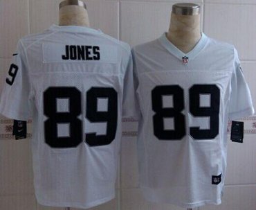 New Oakland Raiders #89 James Jones White NFL Elite Jersey