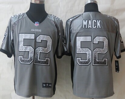 NEW Oakland Raiders #52 Khalil Mack Grey NFL Elite Drift Fashion Jersey