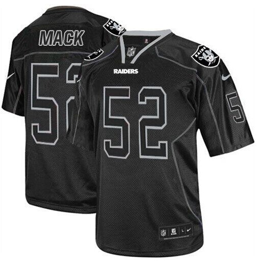 NEW Oakland Raiders #52 Khalil Mack Lights Out Black NFL Elite Jersey