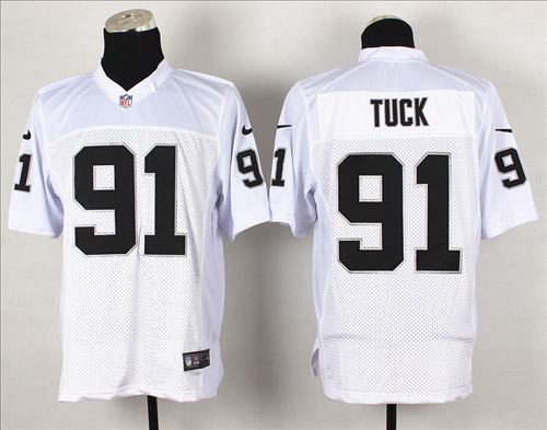 Nike Oakland Raiders #91 Justin Tuck White Elite Jersey