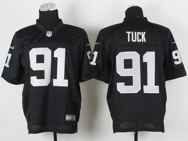 NEW Oakland Raiders #91 Justin Tuck Black Elite Jersey