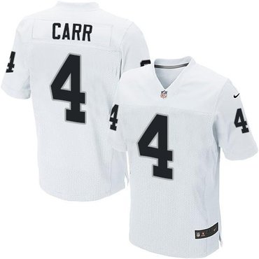 2014 NFL Draft Oakland Raiders #4 Derek Carr White Elite Jersey