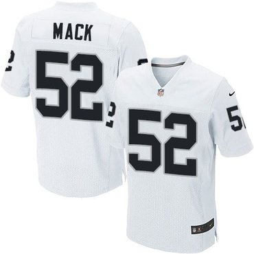 NEW Oakland Raiders #52 Khalil Mack White Men's Stitched NFL Elite Jersey