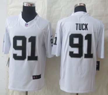 NEW Oakland Raiders #91 Justin Tuck White NFL Limited Jersey