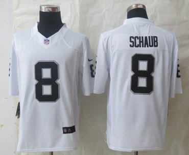 NEW Oakland Raiders #8 Matt Schaub White NFL Limited Jersey