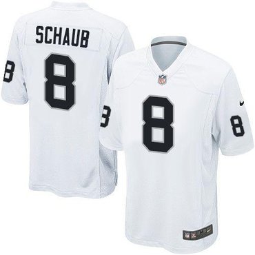 NEW Oakland Raiders #8 Matt Schaub White NFL Game Jersey