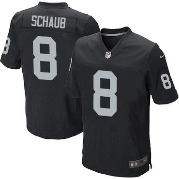 NEW Oakland Raiders #8 Matt Schaub Black Team Color NFL Elite Jersey