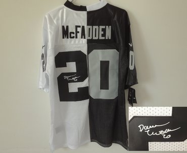 NEW Oakland Raiders 20 Darren McFadden White-Black Split Signed Elite NFL Jerseys