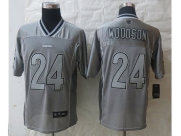 NEW Oakland Raiders #24 Woodson Grey Jerseys(Vapor Elite)