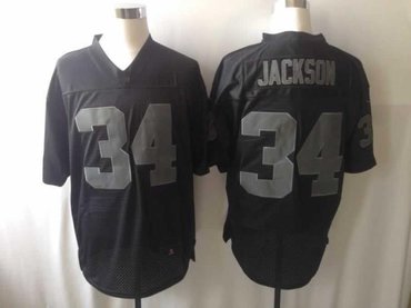 NEW Oakland Raiders 34 Bo Jackson Drenched Limited Jerseys(Black)