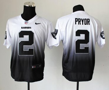 NEW Oakland Raiders 2 Terrelle Pryor White Black Drift Fashion II Elite NFL Jerseys