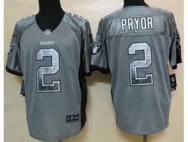 NEW Oakland Raiders 2 Terrelle Pryor Grey Drift Fashion Elite NFL Jerseys