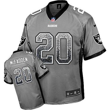 NEW Oakland Raiders #20 Darren McFadden Grey Stitched NFL Elite Drift Fashion Jersey