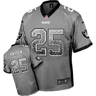 NEW Oakland Raiders #25 D.J. Hayden Grey Stitched NFL Elite Drift Fashion Jersey