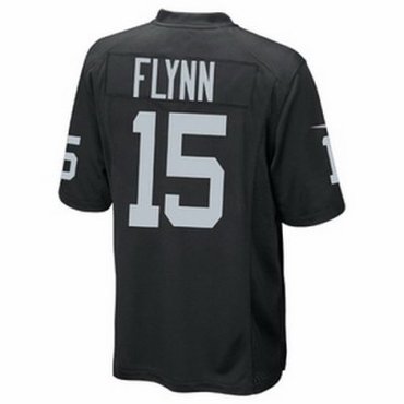 NEW NFL Oakland Raiders 15 Matt Flynn Black Jerseys(Game)