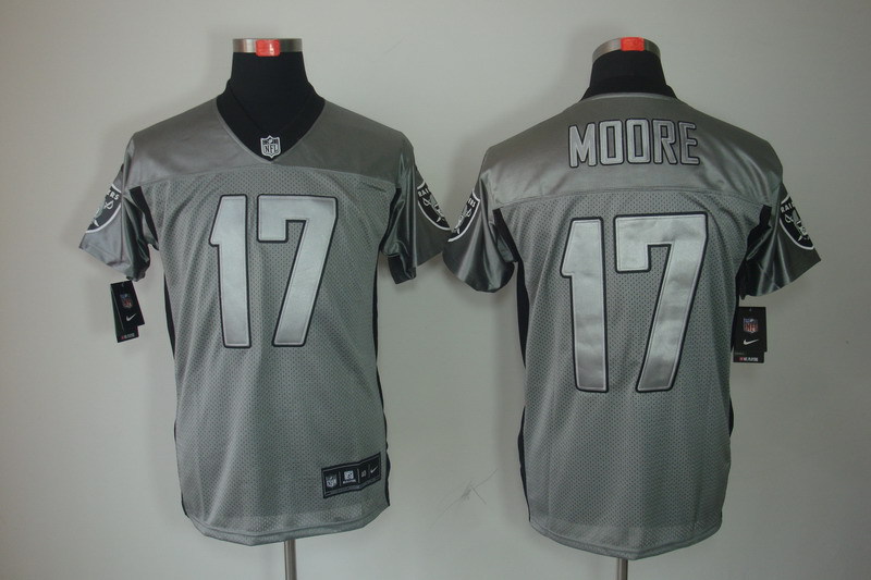 NEW NFL Oakland Raiders 17 Denarius Moore Grey Shadow Jerseys